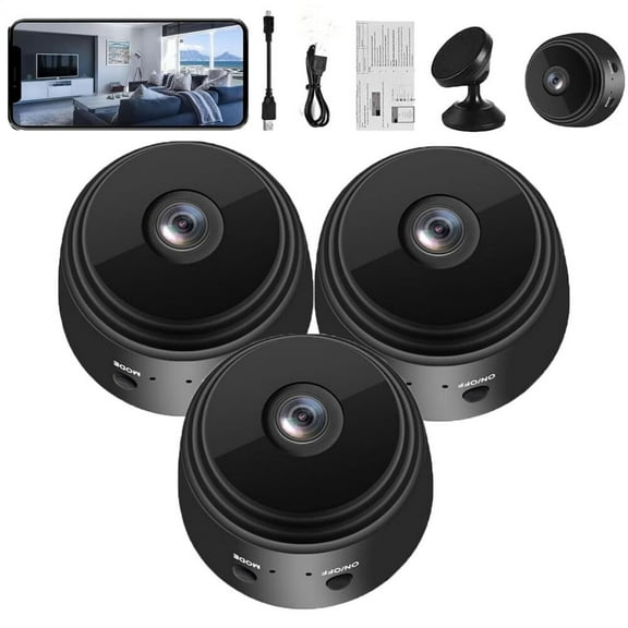 Spy Lens Cam, Secret Scope Magnetic Mini Security Camera, Secret Scope Magnetic Mini Security Camera Outdoor, Secret Scope Magnetic Mini Camera, Hidden Camera, Keep Your Family Safe (3, Black)