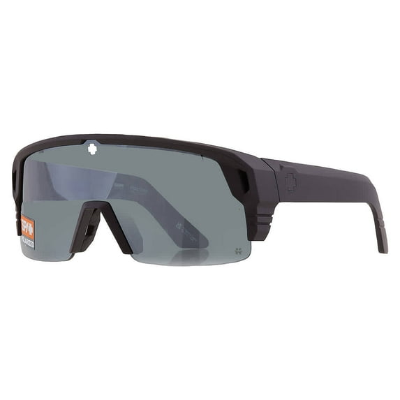 SPY Optic Monolith 5050 Extra-Large Size Sunglasses for Men (Black Matte and Happy Gray Green Polar with Black Spectra Mirror)