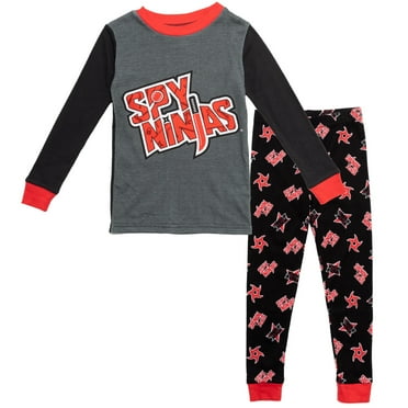 Spy Ninjas Little Boys Pullover Pajama Shirt and Pants Sleep Set Little Kid to Big Kid