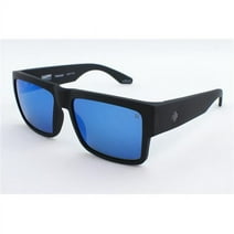Spy Optic Cyrus Soft Matte Black Sunglasses (Happy Dark Gray Green Polar w/Blue)
