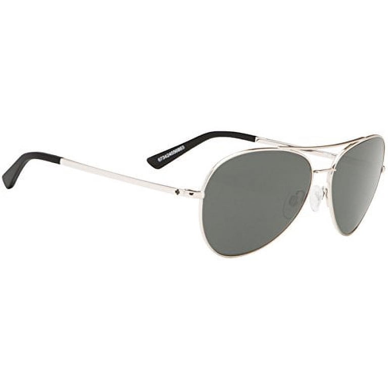 SPY Optic Whistler Aviator Unisex Polarized Sunglasses Silver/Grey 58[]14 140 Spy Optic Whistler Aviator sunglasses Silver Frame Happy  main image 3