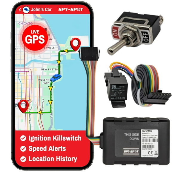 SpySpot GV53MG 4G LTE GPS Vehicle Tracker & Remote Ignition Disable Deviceon disabling | 2 x 1.8 x 1 inches