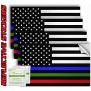 Thin Blue Green Red Line Decals Pack of 4-4" x 2.5" Vinyl Stickers