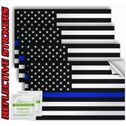 Thin Blue Line Decal Pack of 4-4" x 2.5" Vinyl Police Support Stickers