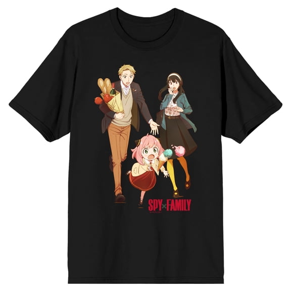 Spy X Family Forger Facial Expressions Crew Neck Short Sleeve Men's Black T-shirt-3XL