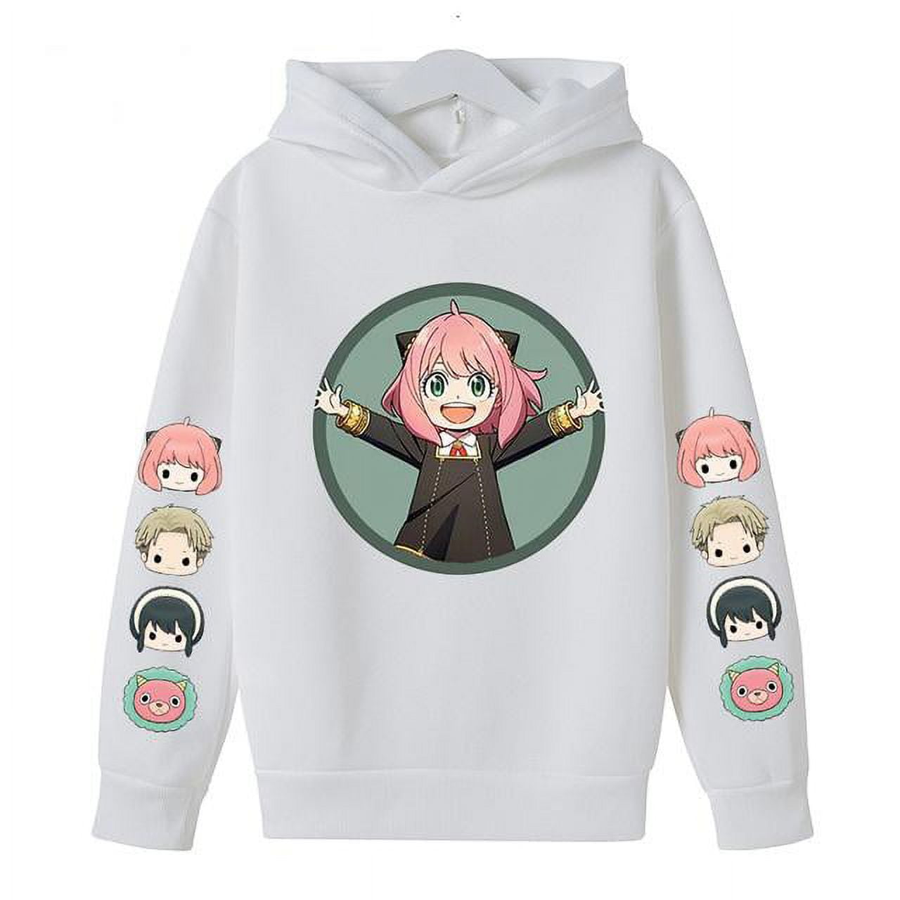 Anya Smug Face Peanut Meme Graphic Sweatshirt Women Pullover Harajuku Spy X  Family Hoodie Autumn Winter Womans Clothing Coats