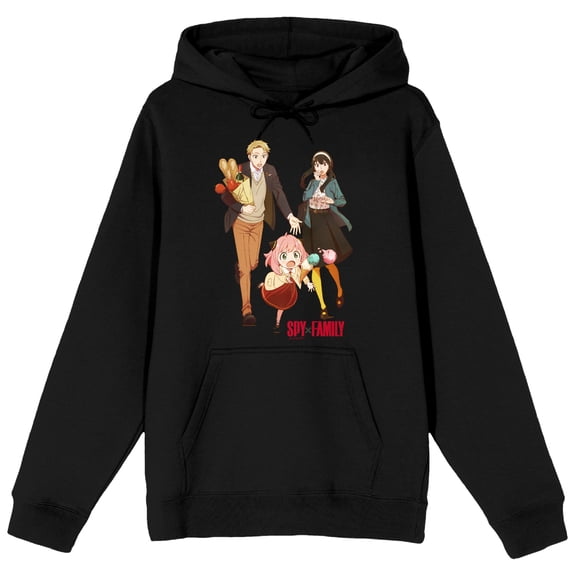 Spy X Family Loid Anya Yor Different Facial Expressions Men's Black Sweatshirt-Small