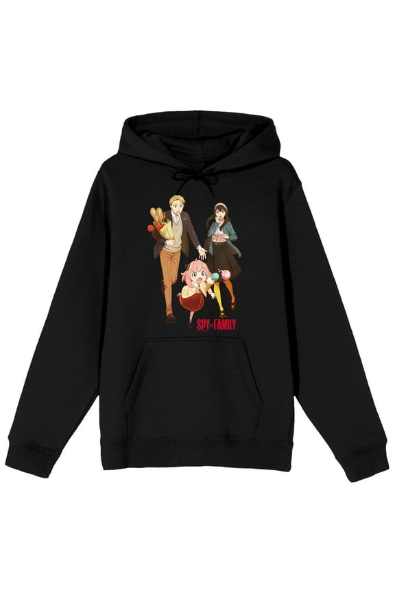 Spy X Family Loid Anya Yor Different Facial Expressions Men's Black Sweatshirt-XS