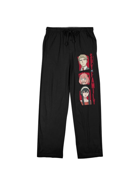 Spy x Family Characters Men's Black Drawstring Sleep Pants-XXL