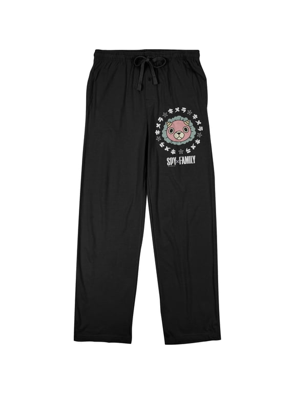 Spy x Family Chimera Face with Kanji Logo Men's Black Graphic Sleep Pants-XXL