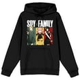 thumbnail image 1 of Spy x Family Forger Family Adult Black Graphic Hoodie-XS, 1 of 4
