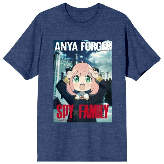 Spy x Family Poster Art Anya Women's Navy Melange Short Sleeve Tee-XXL