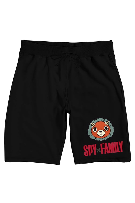 Spy x Family Series Logo Men's Black Sleep Shorts-Large