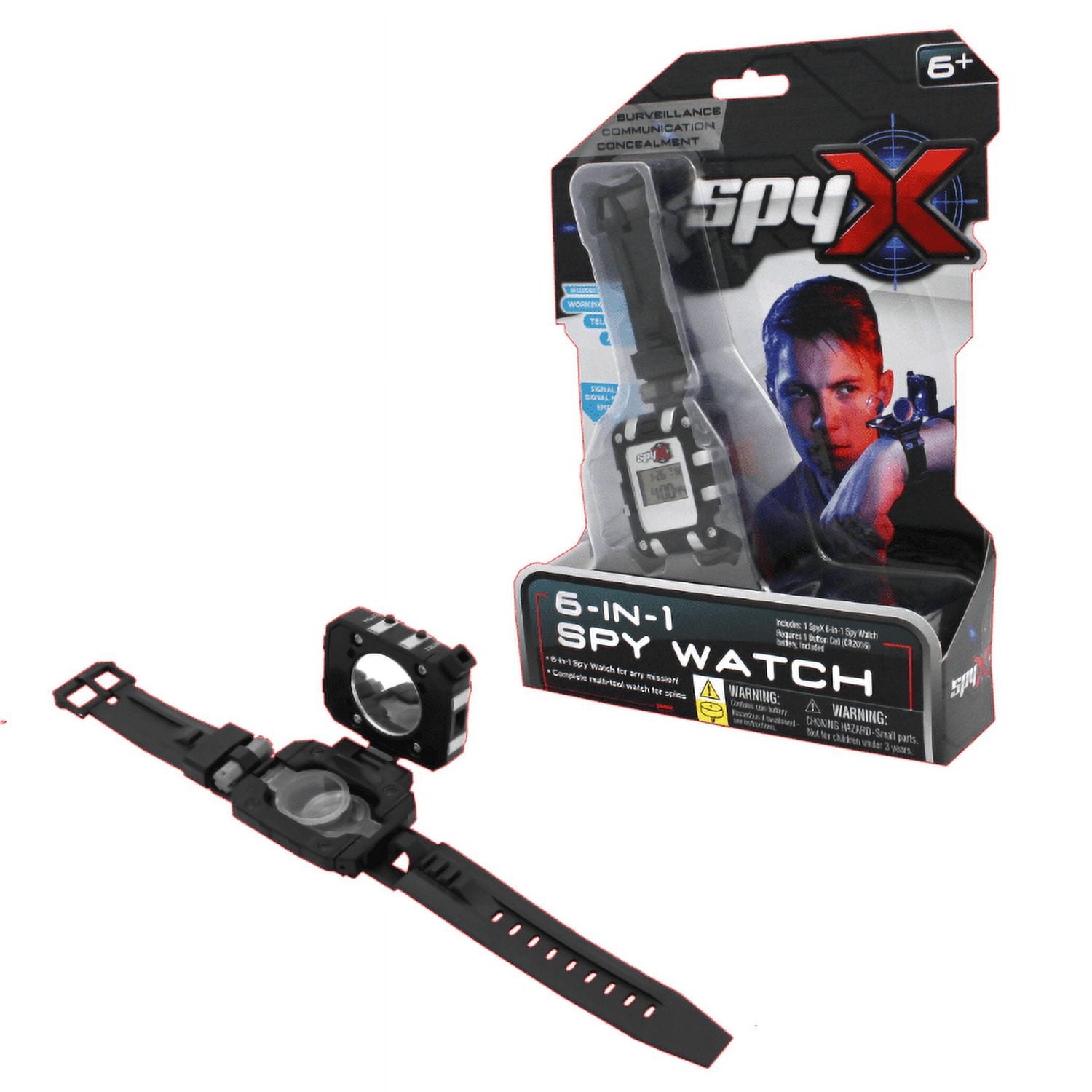 SpyX 6-in-1 Spy Toy Watch for Kids: Telescope, LED, Secret Message
