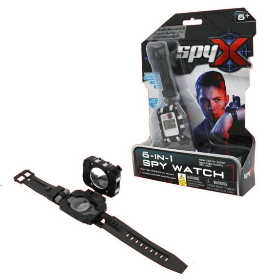 SpyX / 6-in-1 Watch - 6 Functions Spy Toy Watch. Includes: Telescope Lenses, LED, Secret Message Capsules, Whistle, Signal Mirror, Hidden Compartment. Perfect Addition for Your Spy Gear Collection!