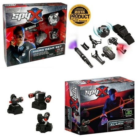 SpyX / Micro Gear Set + Lazer Trap Alarm - 4 Must-Have Spy Tools Attached to an Adjustable Belt + Invisible LED Beam Barrier & Alarm! Jr Spy Fan Favorite & Perfect for Your Spy Gear Collection!