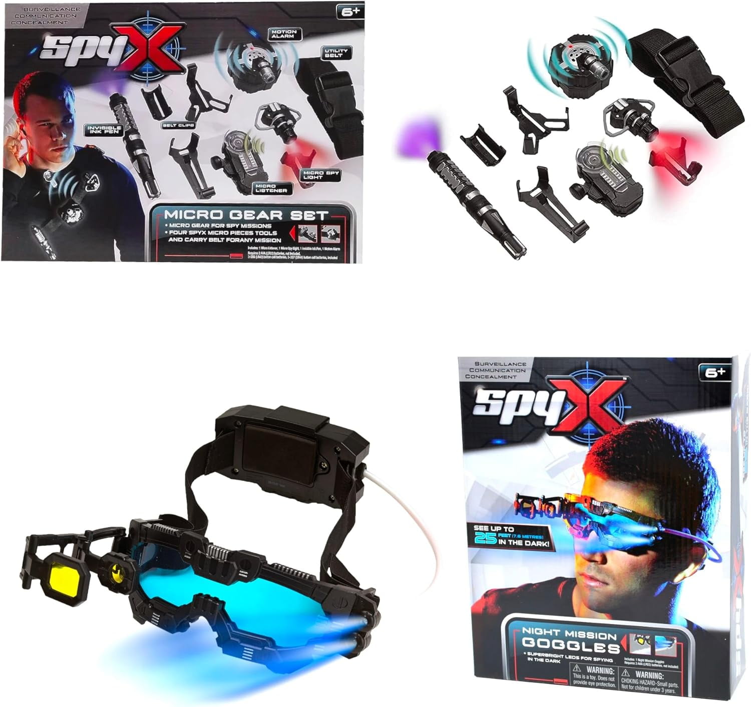 SpyX / Micro Gear Set + Night Mission Goggles - 4 Must-Have Spy
