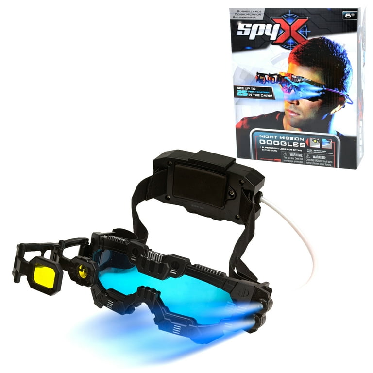 SpyX / Night Mission Goggles - Twin LED Light Beams + Flip Out Scope +  Adjustable & Comfortable Head Strap For Spy Kids Role Play. Essential Spy  Gadget For Secret Mission In