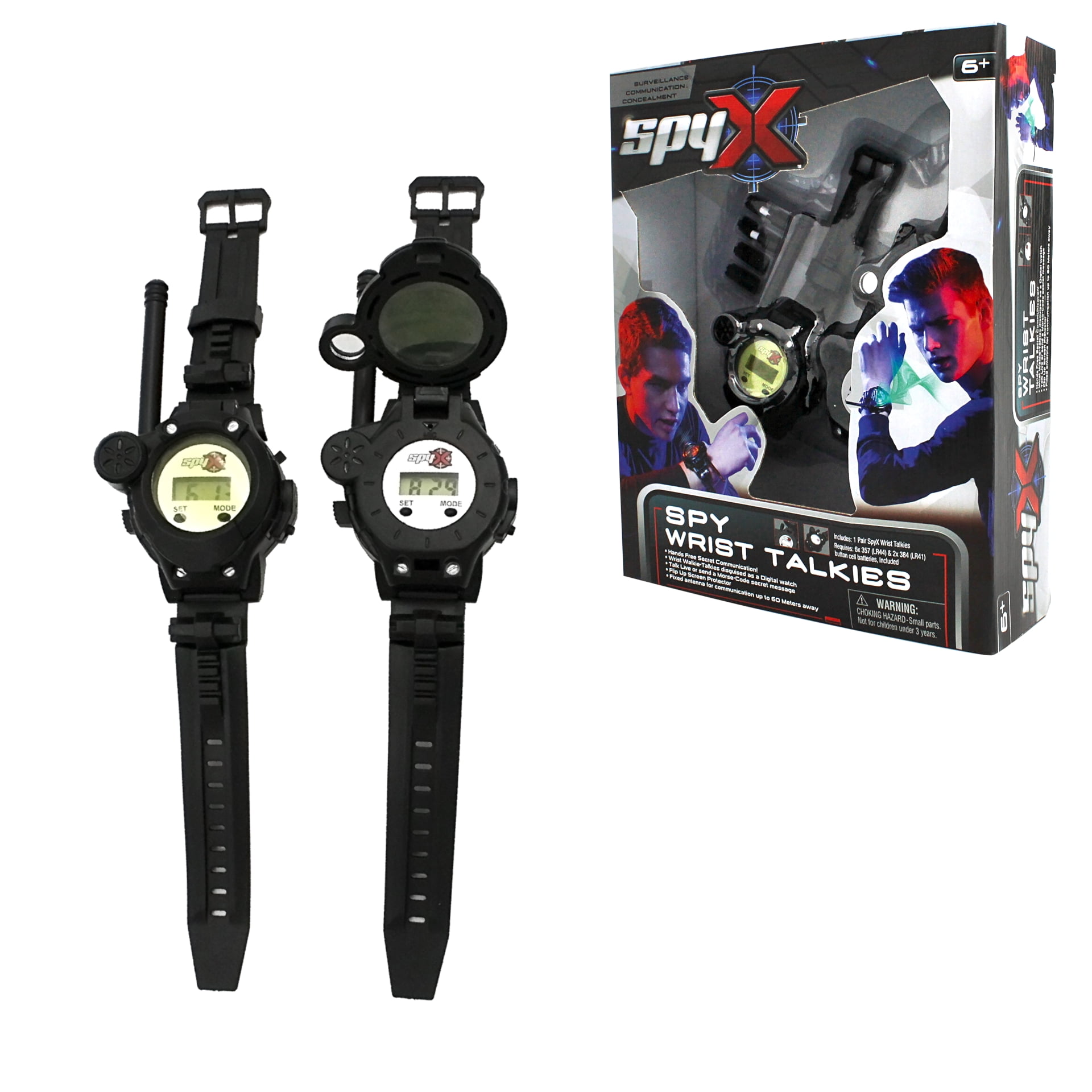 SpyX / Spy Wrist Talkies. 8-1 Multifunctional Walkie Talkies Toy Spy Watch  for Kids. Hands-Free Two-Way Radio Spy Gadget Watch for Junior Secret Agent