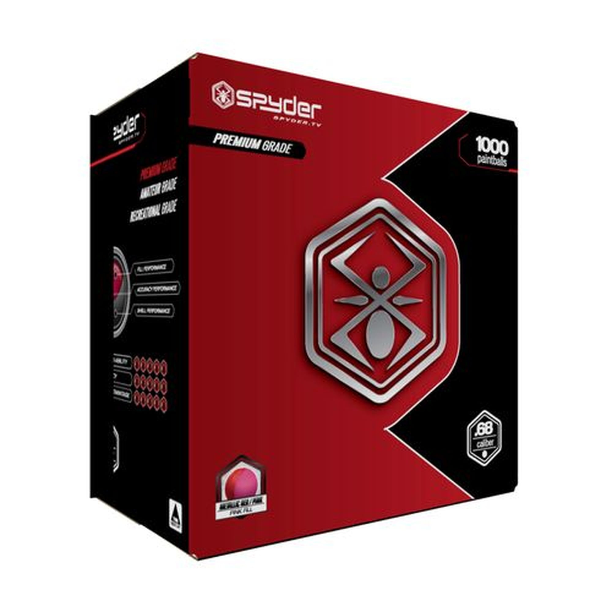 Spyder 1,000ct 68 Caliber Paintballs with Pink Fill and Shell