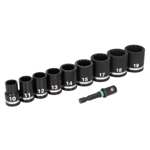 Spyder 10-Piece 3/8-Inch Drive Metric Impact Socket Set with Adapter 19703