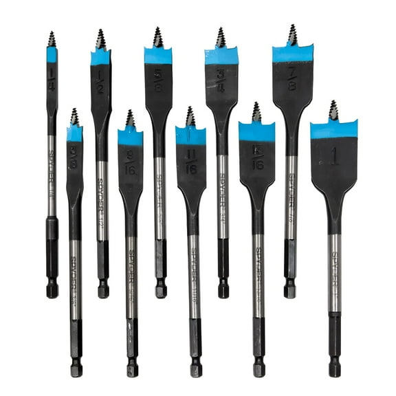 Spyder 10-Piece x 6-in Woodboring Spade Drill Bit Set