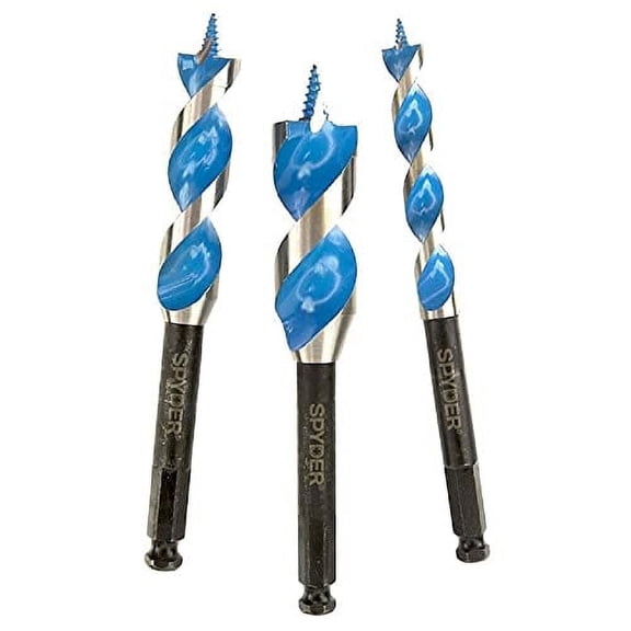 Spyder 12001 Stinger 3-Piece Wood Boring Power Bit Set for Impact Drivers with 1/4-Inch Hex Chuck