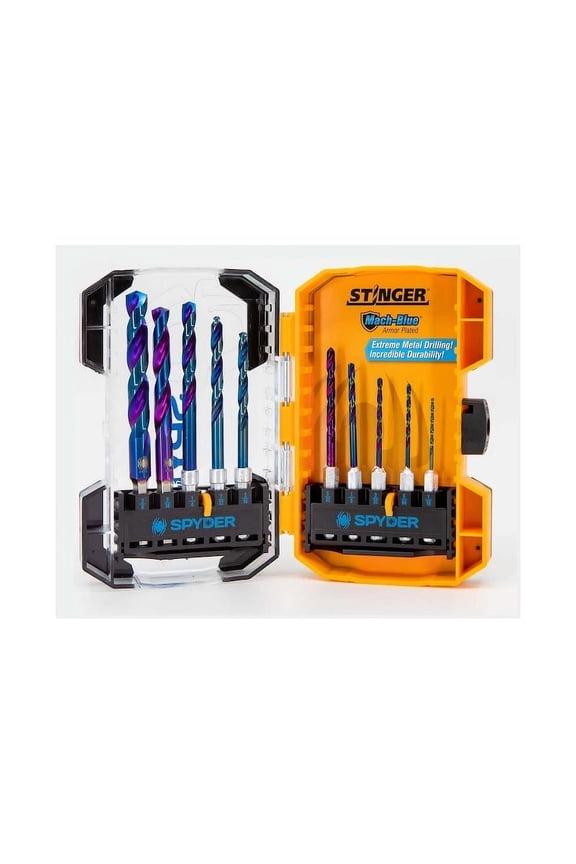 19017 Stinger Mach-Blue Hex Shank Drill Bit Set 10Pc.