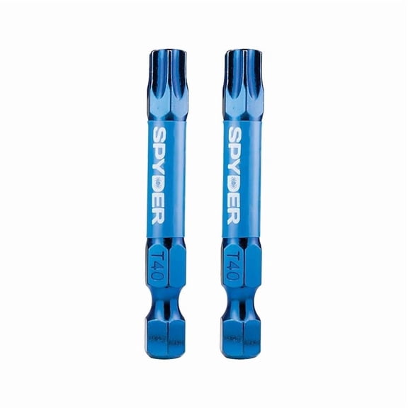 Spyder 19056 Mach-Blue T40 1/4-in x 2-in Torx Impact Driver Bit 2 Piece