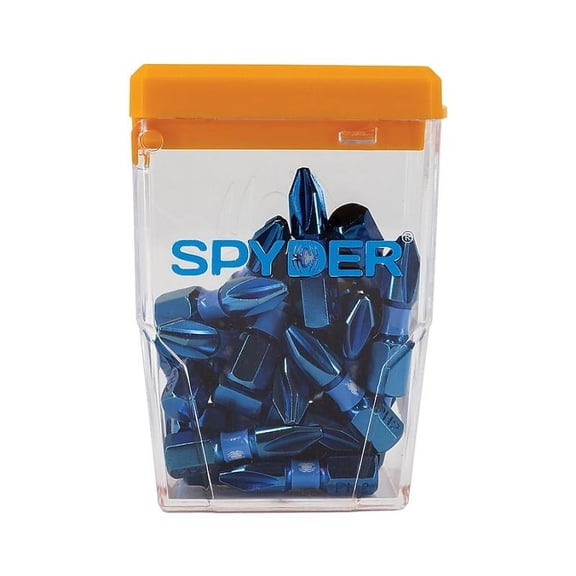 Spyder 19072 PH2 1/4-in x 1-in Phillips Impact Driver Bit 25 Piece