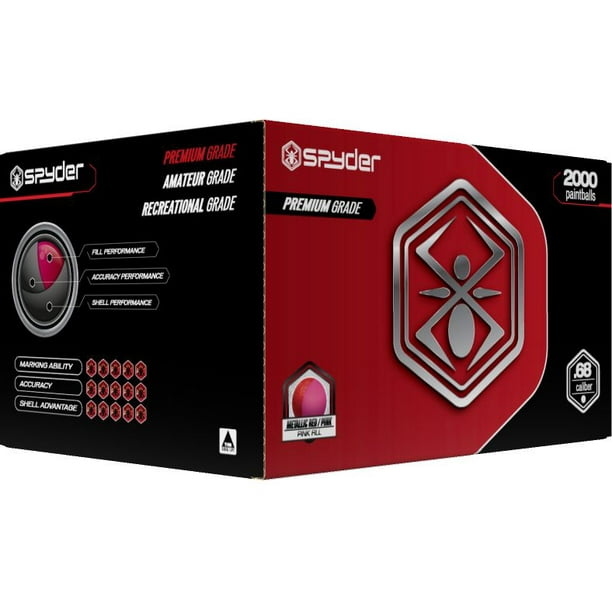 Spyder 2,000ct 68 Caliber Paintballs with Pink Fill and Shell