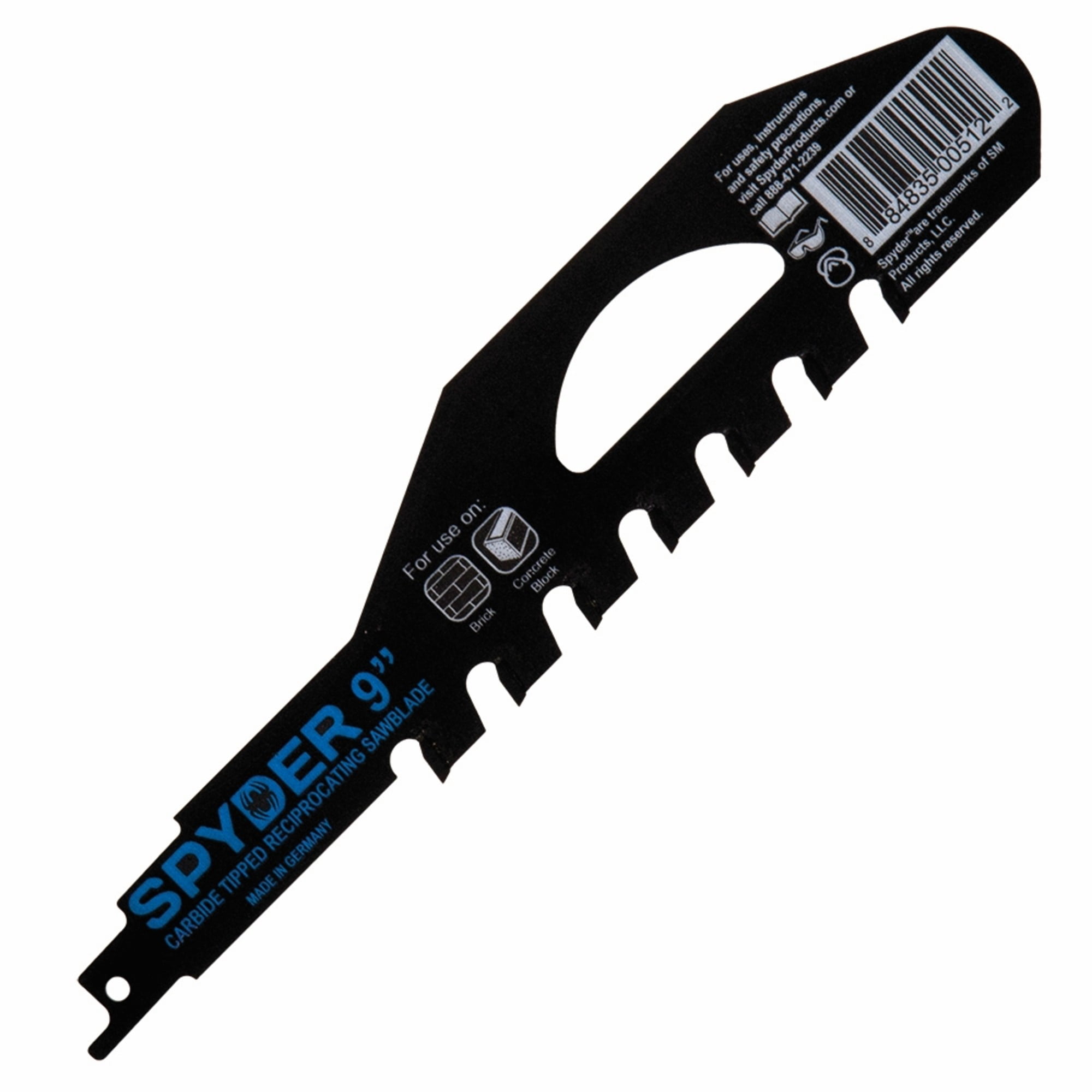 Spyder 9-Inch 2-TPI Brick and Concrete Demolition TCT Reciprocating Saw Blade 200209