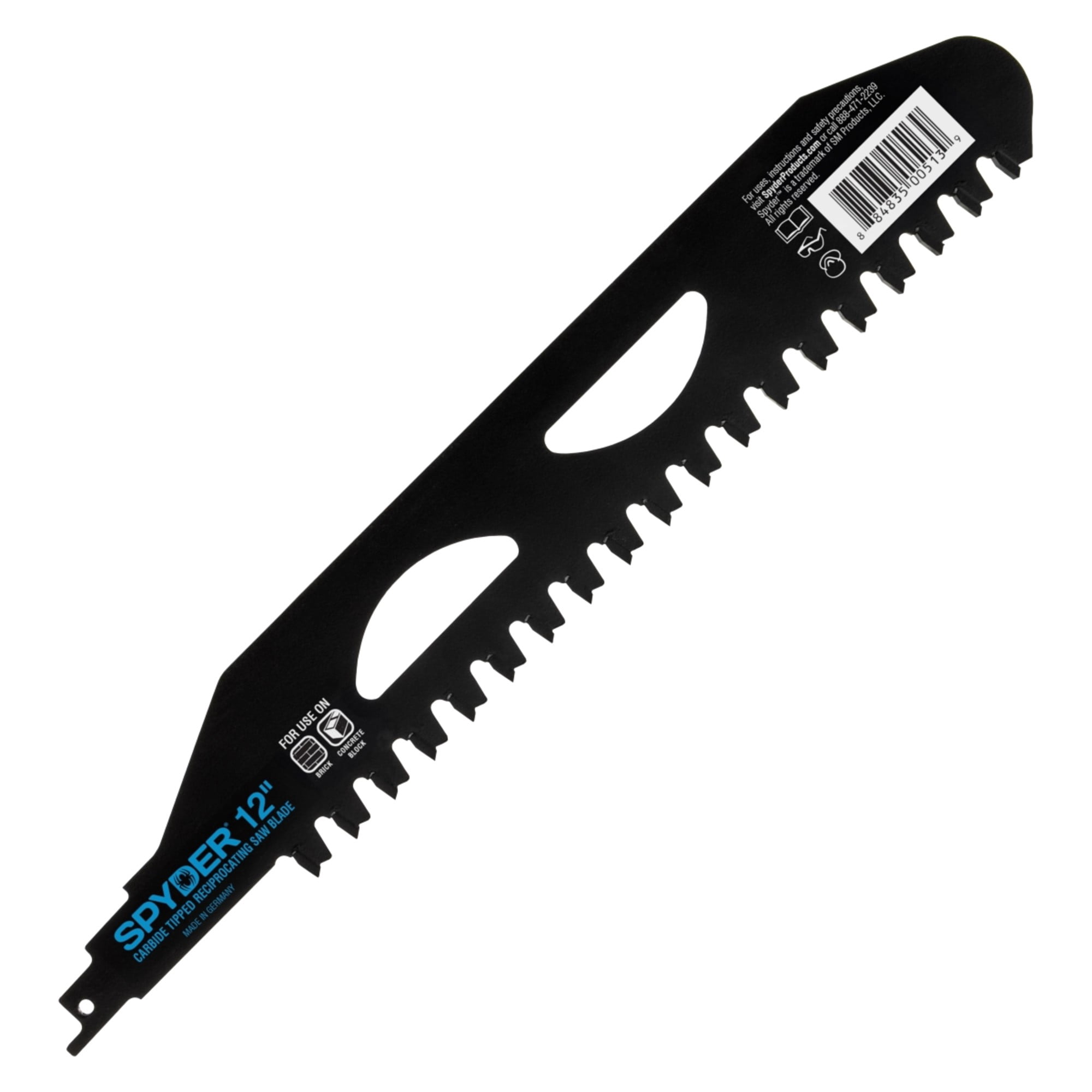 Spyder 12-Inch 2-TPI Brick and Concrete Demolition TCT Reciprocating Saw Blade 200210