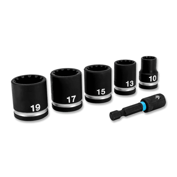 Spyder 6-Piece 3/8-Inch Metric Impact Socket Set With Adapter 19706