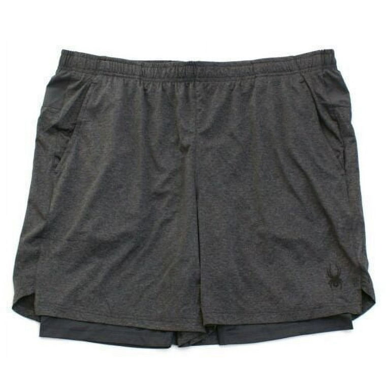 Spyder Active Gray 2 in 1 Drawstring Stretch Athletic Shorts Spyder Active Gray 2 in 1 Drawstring Stretch Athletic Shorts