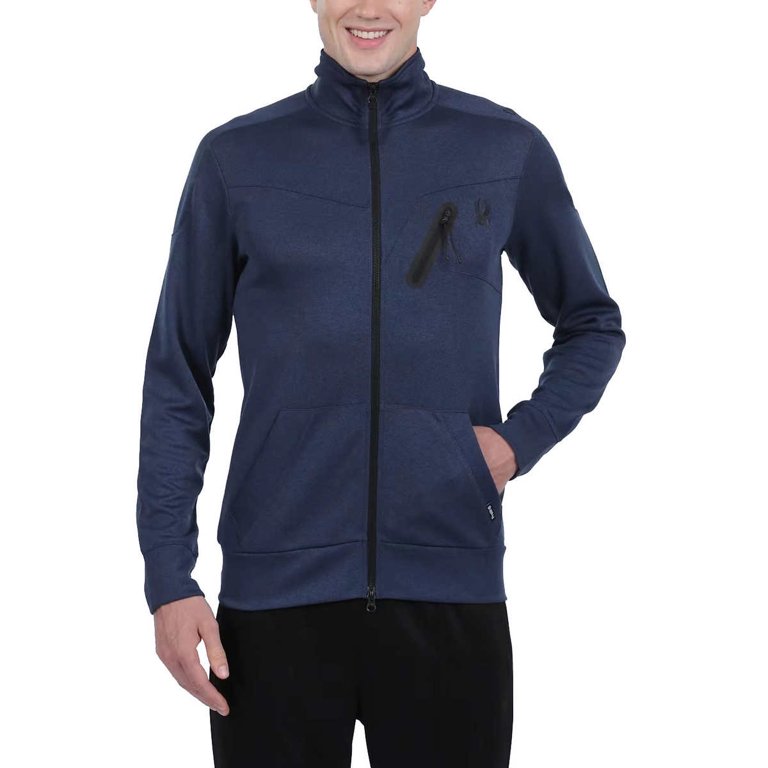 Spyder Active Men’s Full Zip Breathable Moisture Wicking Jacket, Blue XL