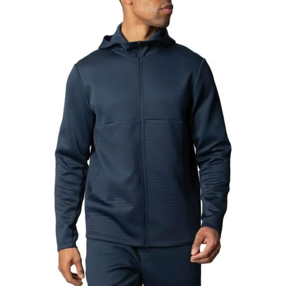 Spyder Active Men's Long Sleeve Stretch Full Zip Hoodie Jacket (Small/Blue)