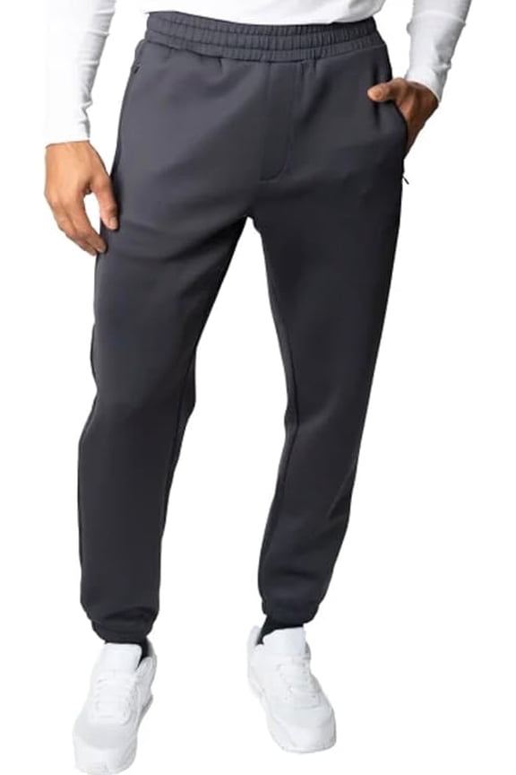 Active Men's Moisture Wicking Stretch Jogger Pant with Pockets (Large/Black)