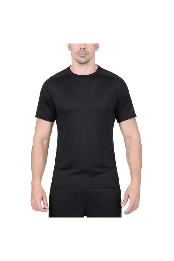 Active Men's PROWEB Moisture Wicking Stretch Short Sleeve T-Shirt (Black, XXL)