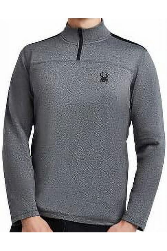 Active Men's Performance Quarter Zip Long Sleeve Shirt (Grey Heather, Large)