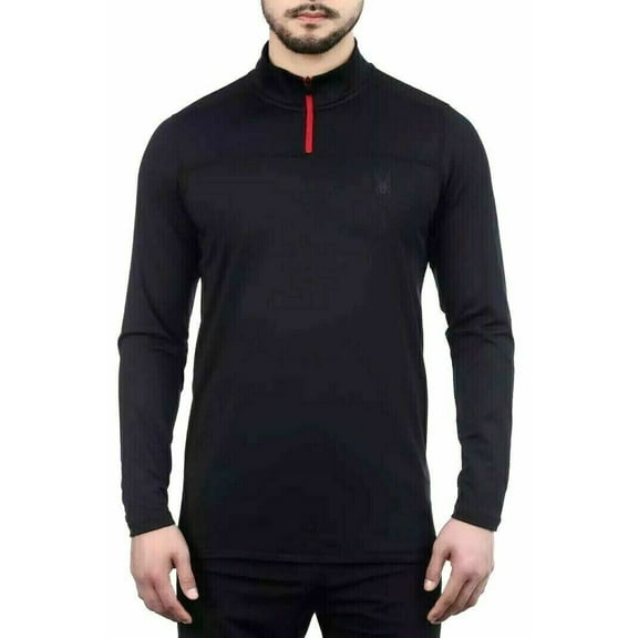 Spyder Active Men’s Performance ¼ Zip Winter Pullover (Black, Medium)
