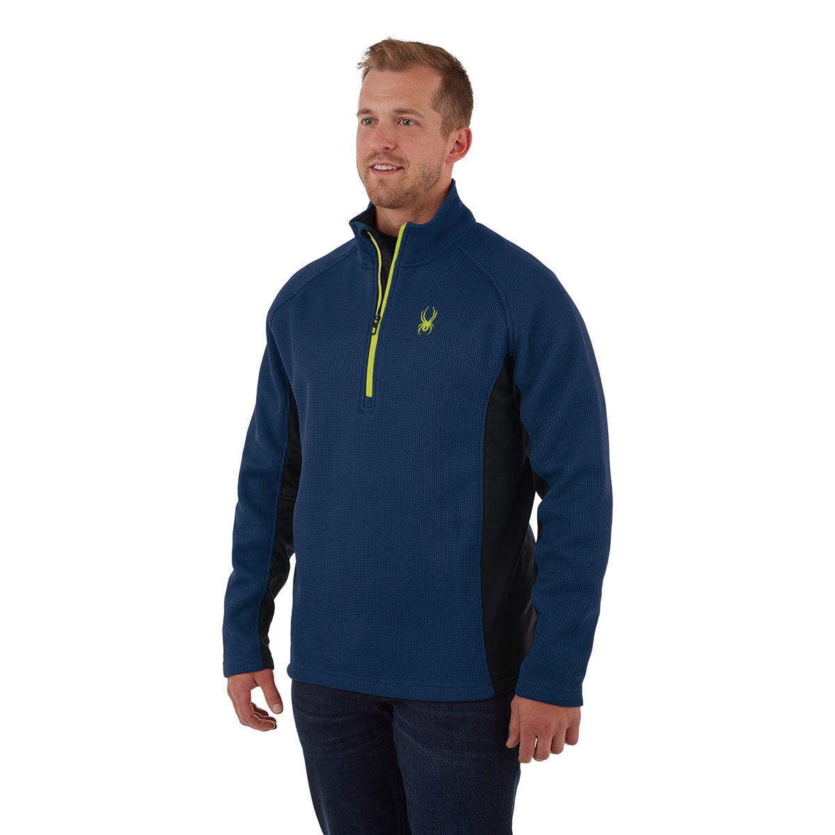 Spyder Active Sports Men's Outbound Half Zip Mid-Weight Mock Neck Sweater,  Size Small