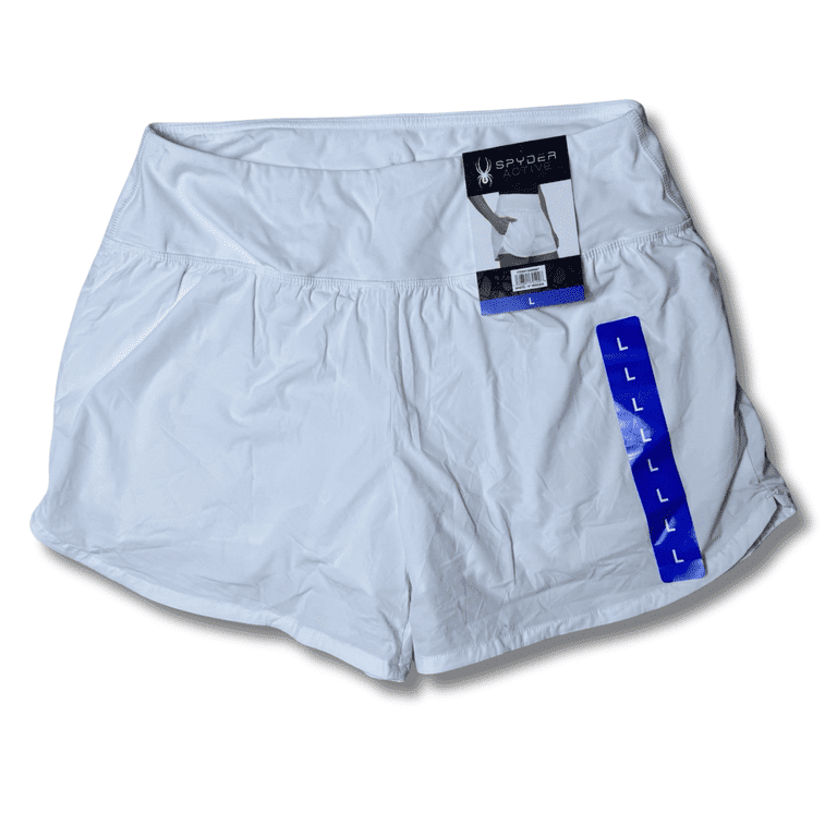 Spyder Active Women's Athletic Shorts with Pockets, White, 4