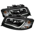thumbnail image 1 of Spyder Audi A6 02-04 Projector Headlights - Halogen Model Only ( Not Compatible with Xenon/HID Model ) Light Tube DRL - Black - High H1 (Included) -, 1 of 3
