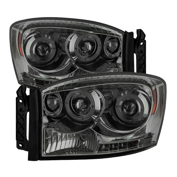 Spyder Auto Group Halo LED Projector Headlights (Smoke) - 5010025 Fits select: 2006-2008 DODGE RAM 1500, 2006-2009 DODGE RAM 2500