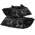 thumbnail image 1 of Spyder BMW E90 3-Series 06-08 4DR Projector Headlights - LED Halo - Amber Reflector - Replaceable Eyebrow Bulb - Smoke- High H1 (Included) - Low H7 ( Fits select: 2007-2008 BMW 328, 2006 BMW 325, 1 of 7