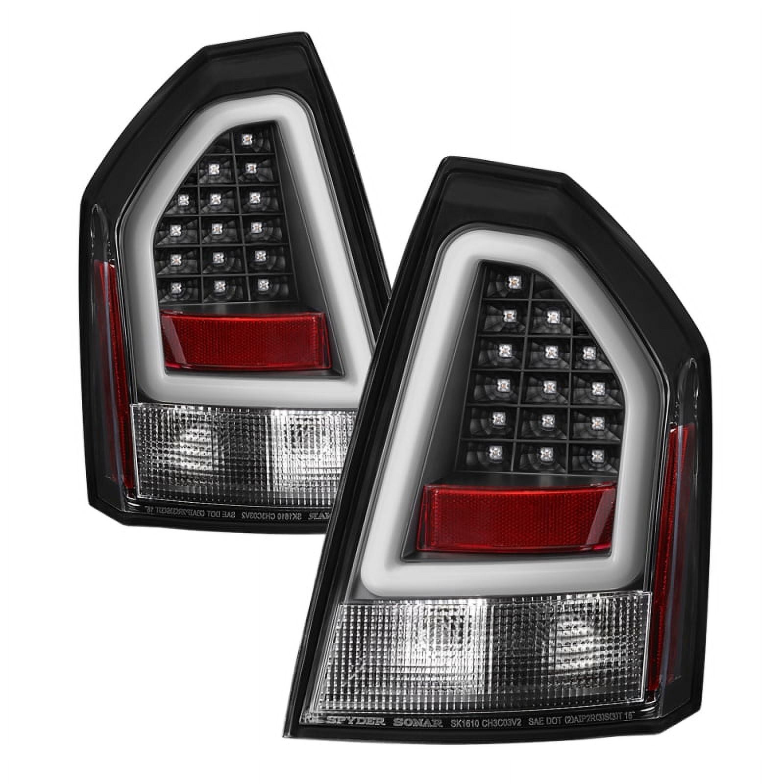 Spyder Chrysler 300 05-07 V2 Light Bar LED Tail Lights - Black  ALT-YD-CHR305V2-LED-BK