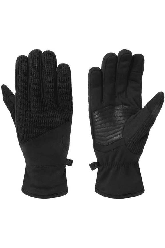 Core Conduct Stretch Winter Men's Gloves 3M Thinsulate Insulation Touchscreen Compatible w/ Leather Palm Patch Size Medium for Cold Weather