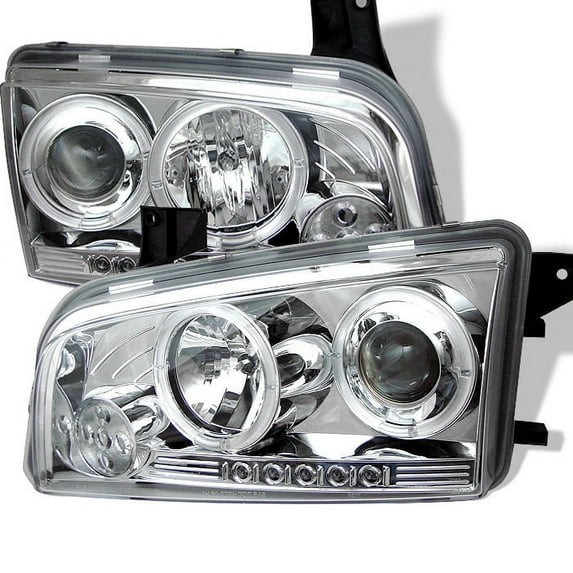 Spyder Dodge Charger 06-10 Projector Headlights - Halogen Model Only ( Not Compatiable With Xenon/HID Model ) - LED Halo - LED ( Replaceable LEDs ) -