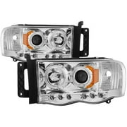 Spyder Dodge Ram 1500 02-05 / Ram 2500/3500 03-05 Projector Headlights - LED Halo - LED  Replaceable LEDs  - Chrome - High H1 Included - Low H1